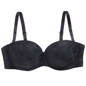 The Little Bra Co Sascha Lace Black 30a xxs pushup strapless multiway bra NWOT